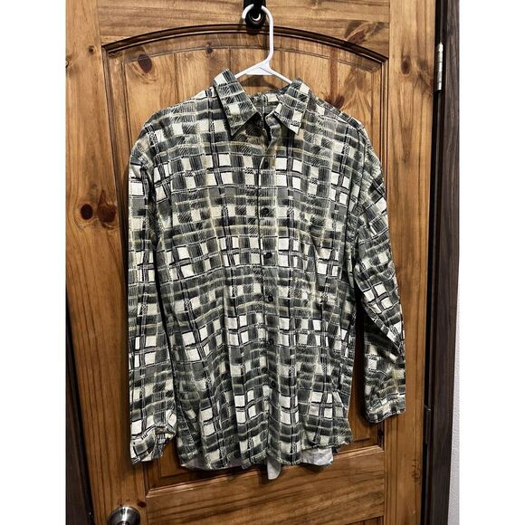 Bruno Button Down Shirt Men's ‎ Lightweight Checkered Size L - Picture 1 of 4